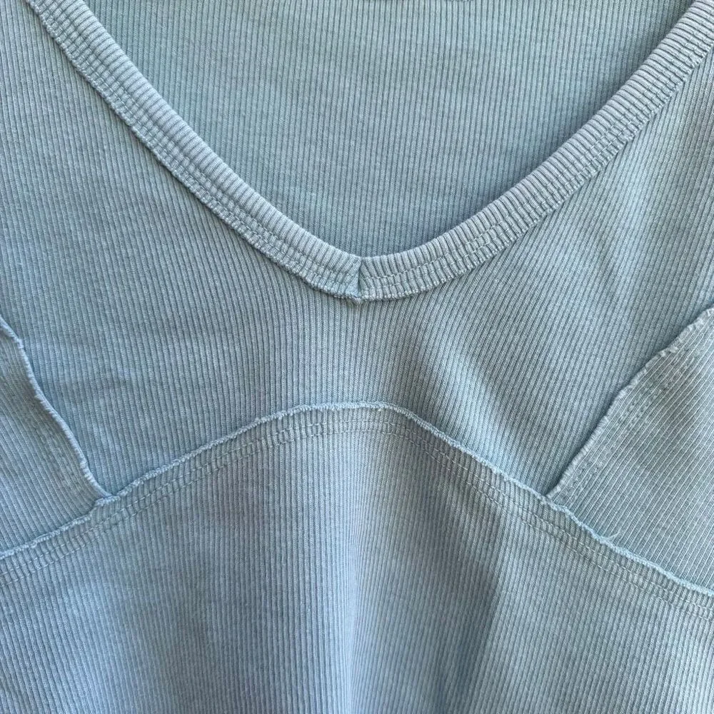 Free People We The Free Women's Lightning Long Sleeve Tee blue XS NEW